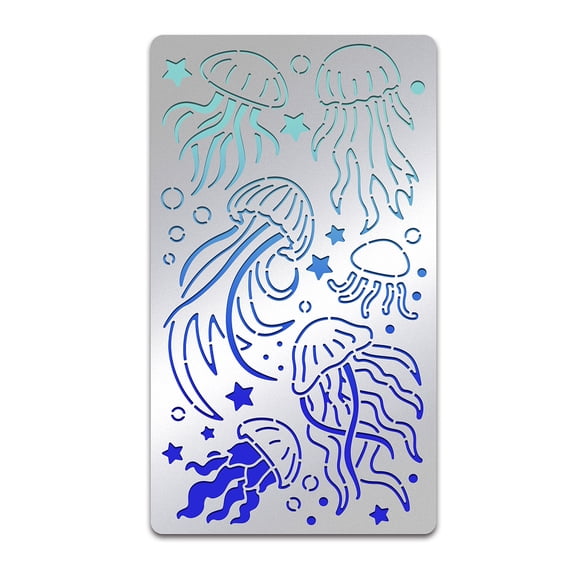 Jellyfish Star Stencil Sea Animal Templates Ocean Creatures Stainless Steel Stencil for Wood Burning Drawing Pyrogra y Engraving and Astrology 4x7"