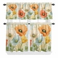 thumbnail image 1 of Jellyfish Starfish Shells Curtain Valances Set Orange Leaf Summer Ocean Kitchen Curtains 24&nbsp;inch Length Rod Pocket Valance and Tiers 3 Piece Set Small Bedroom Bathroom Laundry Decor, 1 of 9