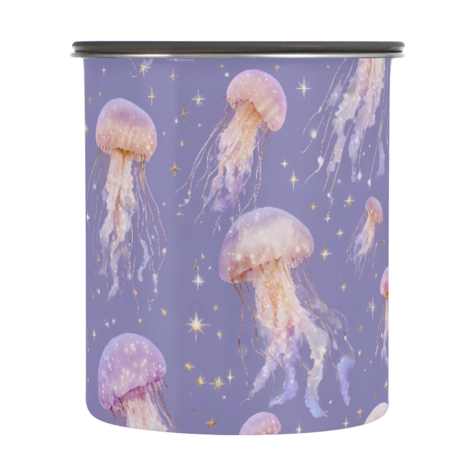 Jellyfish Stars Airtight Coffee Bean Canister 30oz Food Storage Containers with Lids For Gournd, Tea, Sugar, Flour, Rice, Cereal, Candy Cookie Jar