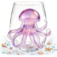 thumbnail image 1 of Jellyfish Stemless Wine Glass, Marine Animal Tumbler, Ocean Inspired Drinkware, for Water Cocktail, Beach House Nautical Decor, 1 of 5