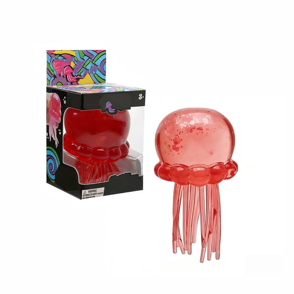 Jellyfish Stress Balls, Jellyfish Sensory Balls, Stress Octopus Squishy Balls, Octopus Squishy Octopus for Friends Family Stress Relief Squeeze Balls for Octopus Lovers, Watermelon Red