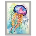 thumbnail image 1 of Jellyfish Swimming Folk Art Watercolour Painting Artwork Framed Wall Art Print A4, 1 of 4