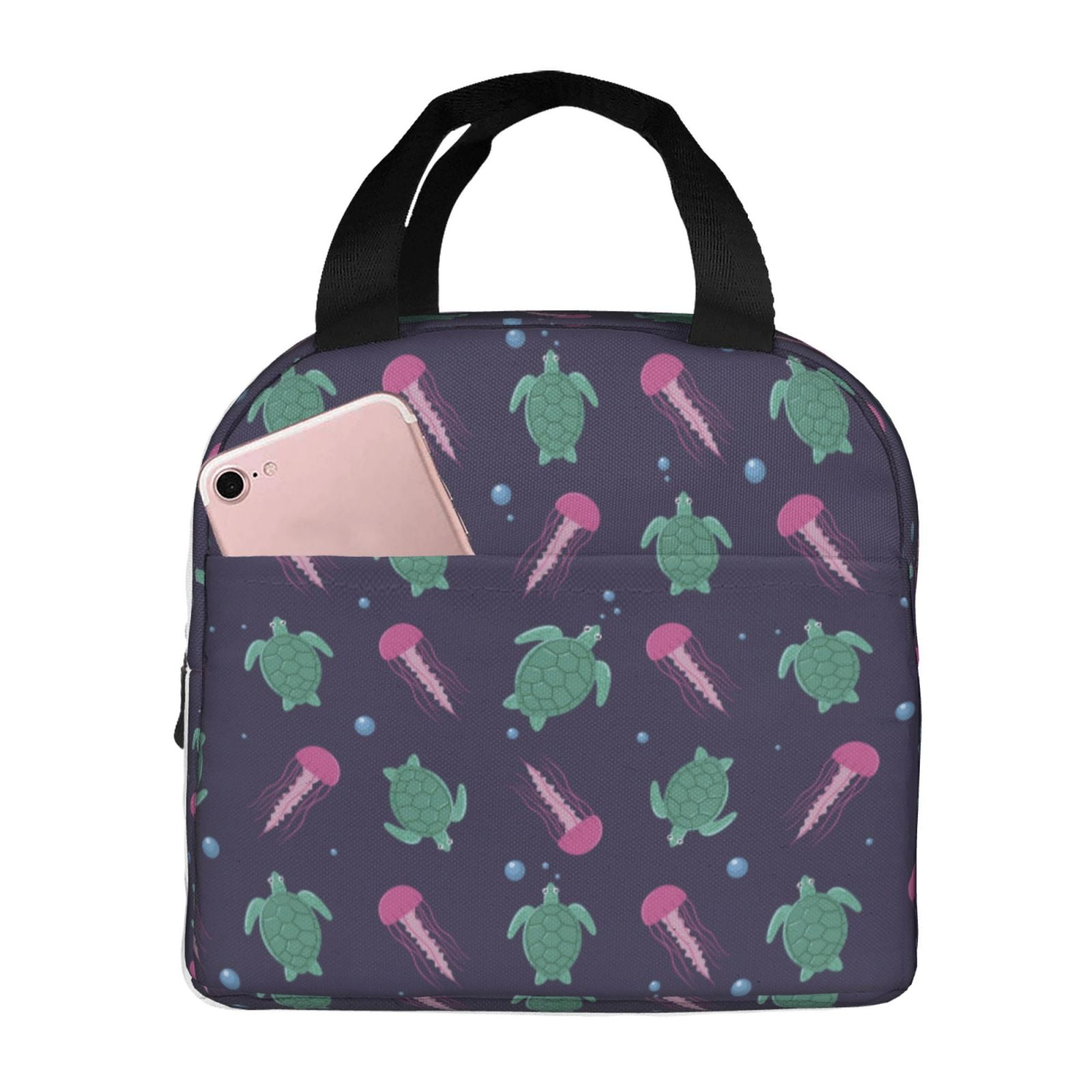 Jellyfish Turtle Bubble Insulated Lunch Bag Portable Cooler Tote