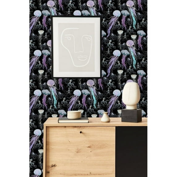 Jellyfish Wallpaper Peel-and-Stick - 25"W x 125"H