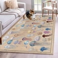 thumbnail image 1 of Jellyfish Washable Area Rugs 2.7'x5', Retro Blue White Brown Purple Jellyfish Linen Texture Low Pile Throw Living Room Rug Non-Slip Sturdy Edge Binding Carpet for Indoor Entryway Bedside Kitchen, 1 of 9