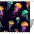 thumbnail image 1 of Jellyfish Waterproof Printed Bathroom Curtain Set with Hooks - Shower Curtain Sets for Bathroom Decoration, 1 of 5