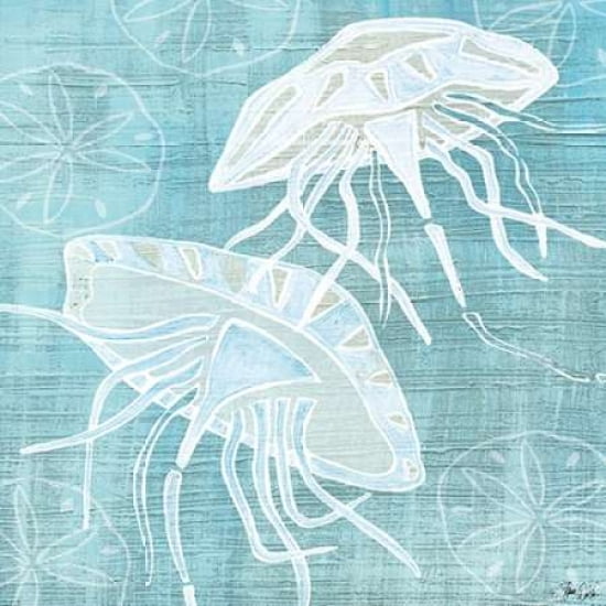 Jellyfish and Sanddollars Canvas Art - Shanni Welsh (24 x 24)