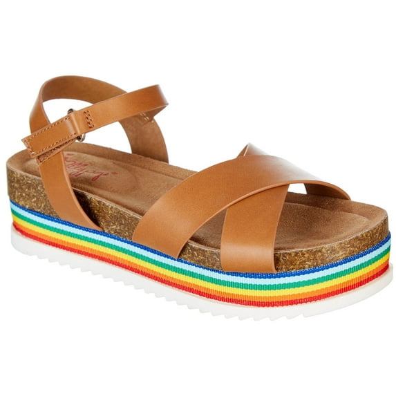 Jellypop Girls Volleyball Platform Sandals 1 Brown