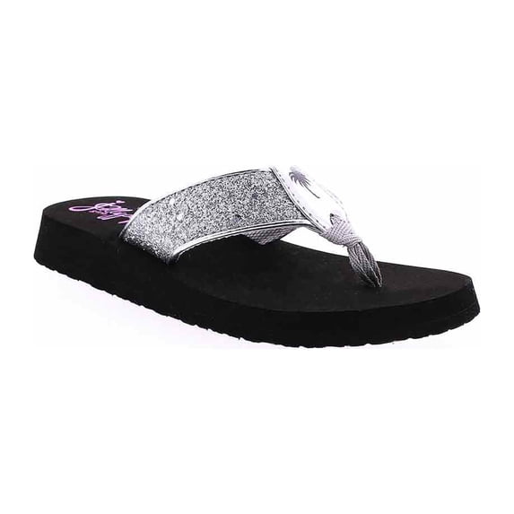 Jellypop Nava Silver Glitter (11-4) Girls' Fashion Sandal in Size 3