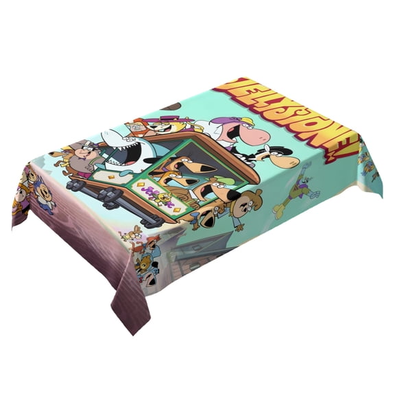 Jellystone-theme square tablecloth has an iconic print, fits most tables, and is easy to care for perfect gifts for fans friends and family55" x 71"140*180cm