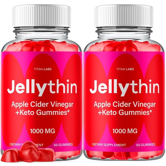 Jellythin Maximum Strength ACV Gummies Advanced Apple Cider Vinegar Supplement 1000MG Formula Jelly Thin 120 Gummies