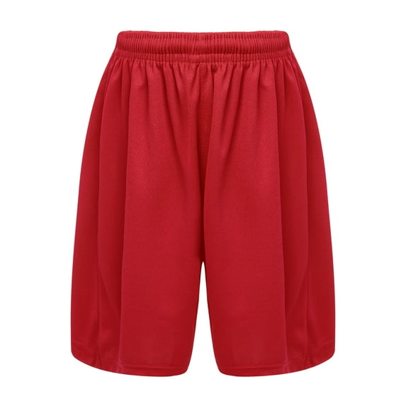 Jelory Kids Boys Athletic Shorts Solid Color Trunks Sports Workout Shorts Football Basketball Shorts Red 22