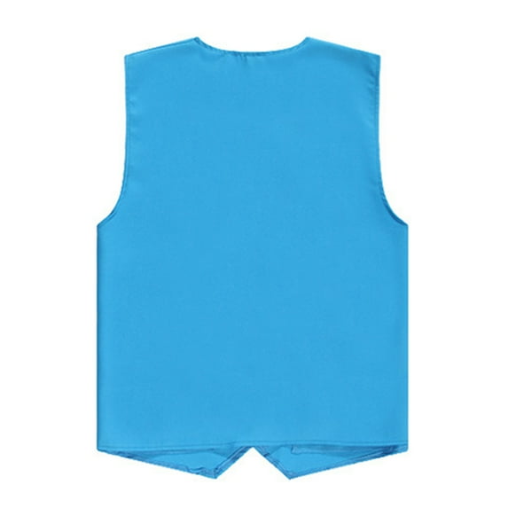 Jelory Kids Boys Girls Buttons Volunteer Activity Vest Solid Color Sleeveless Waistcoat Party Costume Sky Blue M