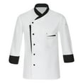 thumbnail image 1 of Jelory Men Women Chef Jacket Unisex Long Sleeve Restaurant Hotel Work Clothes Kitchen Cooking Uniform White 3XL, 1 of 7