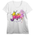 thumbnail image 1 of Jem And The Holograms Jem Is My Name Women's White Short Sleeve Perfect Tee-Medium, 1 of 7