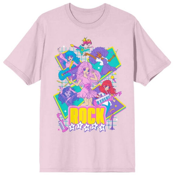 Jem And The Holograms Rock Stars Men’s Pink Short Sleeve Tee-XXL
