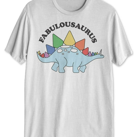 Jem Mens Fabulousaurus Graphic T-Shirt, White, Large