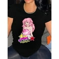 thumbnail image 1 of Jem and The Holograms Inspired Women's T-Shirt - 100% Cotton Casual Crew Neck Medium Stretch Knit Fabric Top with Iconic Cartoon Character Print for Summer, 1 of 7