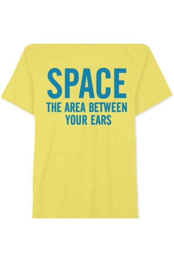 Mens Between Your Ears Graphic T-Shirt, Yellow, Small