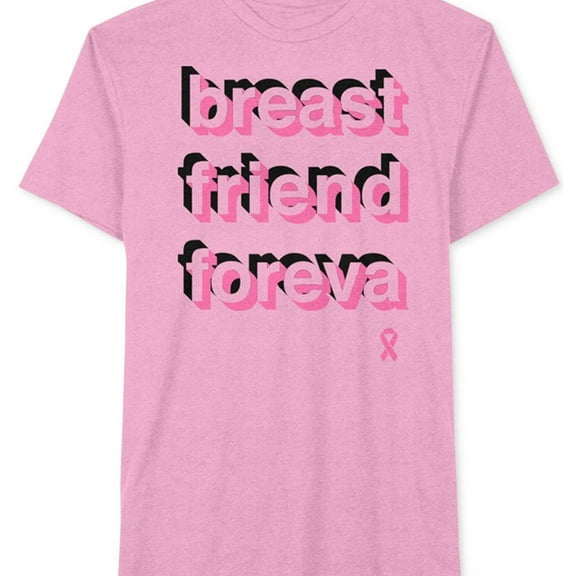 Jem Mens Breast Friend Graphic T-Shirt, Pink, Large