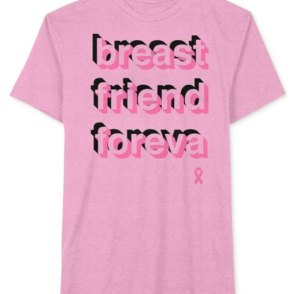 Jem Mens Breast Friend Graphic T-Shirt, Pink, Medium