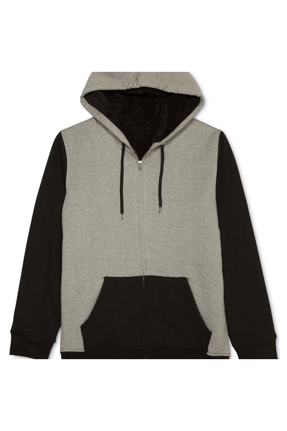 Mens Colorblocked Hoodie Sweatshirt, Grey, Small