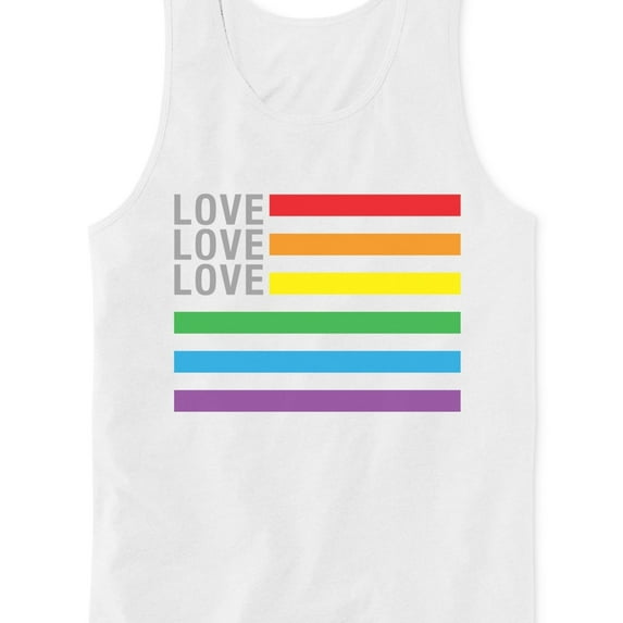 Jem Mens Love Love Love Tank Top, White, X-Large