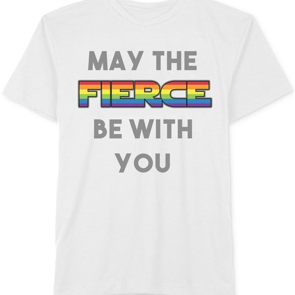 Jem Mens May The Fierce Be With You Graphic T-Shirt, White, XX-Large