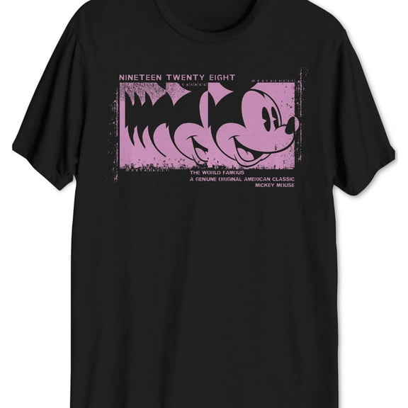 Jem Mens Mickey Head Stamp Graphic T-Shirt, Black, Small