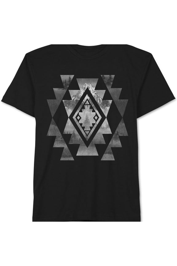 Mens Mountain Side Beauty Graphic T-Shirt, Black, XX-Large