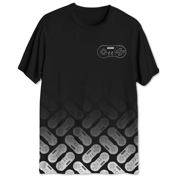 Jem Mens Ombre Controller Graphic T-Shirt, Black, Large