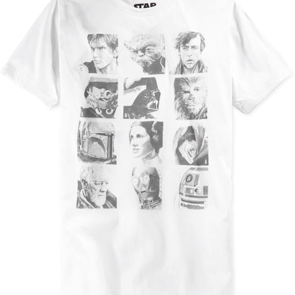 Jem Mens Pencil Wars Graphic T-Shirt, White, Small