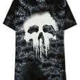 thumbnail image 1 of Jem Mens Punisher Tie-Dyed Halftone Graphic T-Shirt, Black, Small, 1 of 1