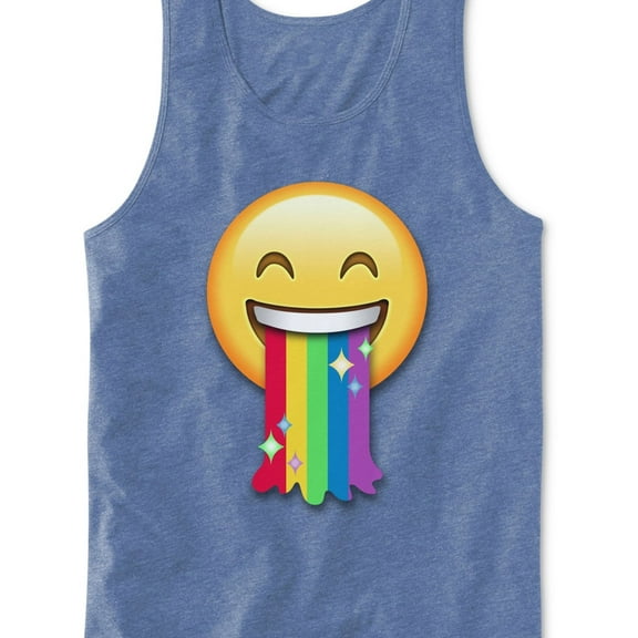 Jem Mens Smiley Face Tank Top, Blue, Large