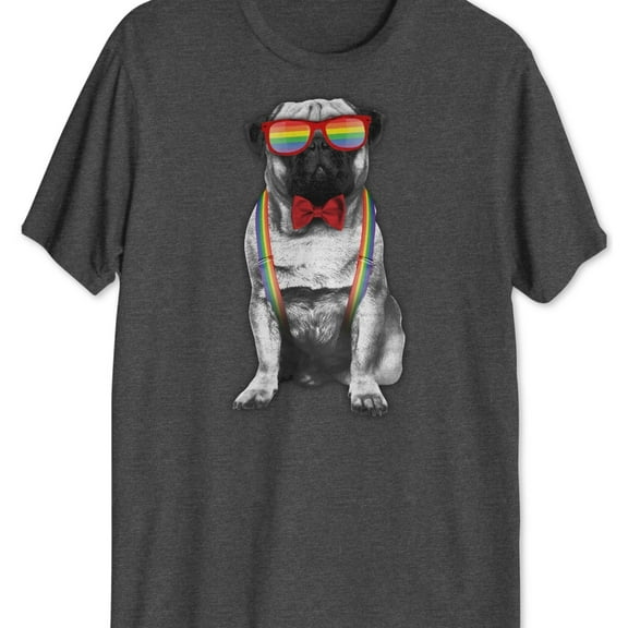Jem Mens The Colors Dog Graphic T-Shirt, Grey, X-Large