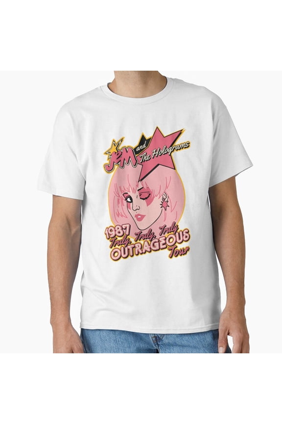 Jem and The Holograms Tour Retro 80s Cartoon Glitter Glam Rock T-Shirt