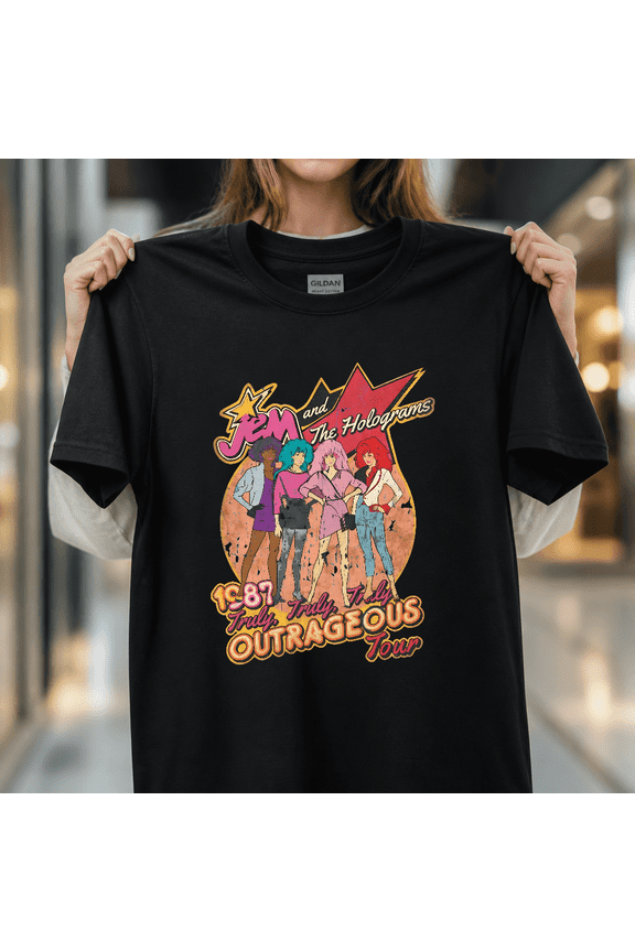 Jem and the Holograms Tour 1987 Truly Outrageous Animated Music Unisex T-Shirt V19458, S - 5XL