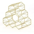 thumbnail image 1 of Jemeni Gold Wine Rack, Countertop Tapletop Geometric Wine Holder 6 Bottles, 1 of 6