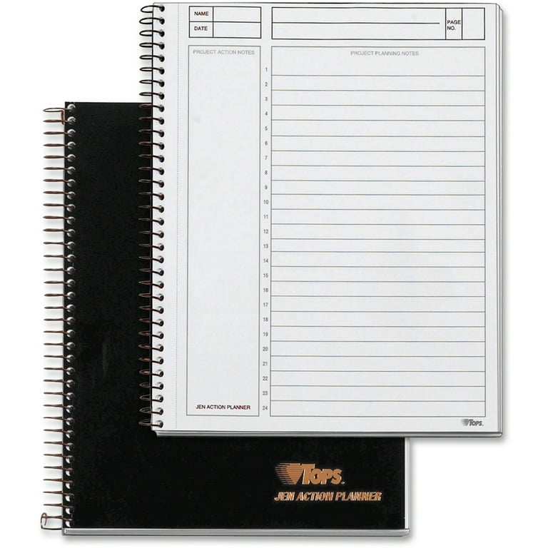 JEN Action Planner, 1-Subject, Narrow Rule, Black Cover, (84) 8.5 x 6.75 Sheets JEN Action Planner, 1-Subject, Narrow Rule, Black Cover, (84) 8.5 x 6.75 Sheets