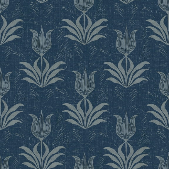 Jen Hewett Parrot Tulip Navy Peel & Stick Wallpaper