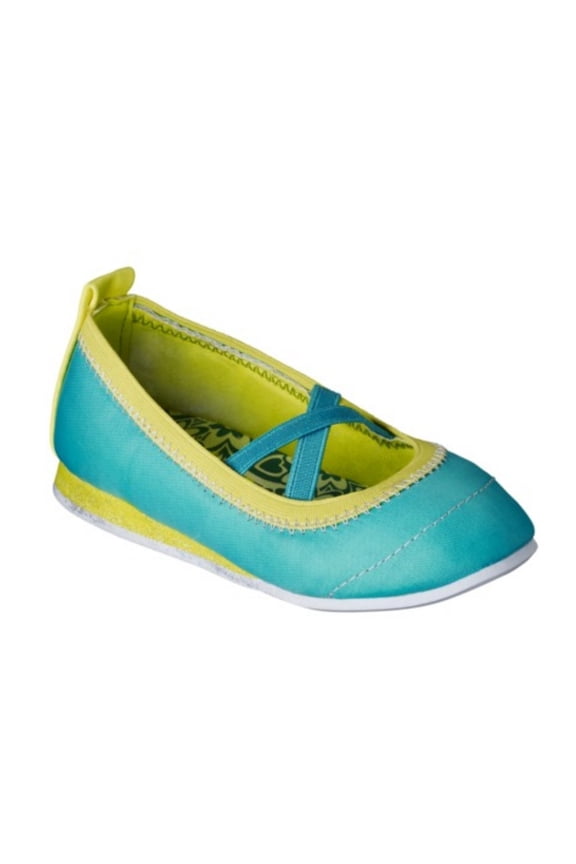 Jen Toddler Girls Turquoise Blue Athletic Ballet Flats Dress Shoes 6