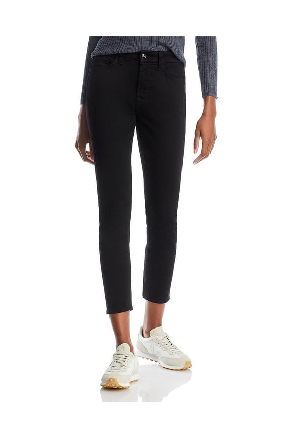 Womens Mid-Rise Ankle Skinny Jeans Classic Black 0