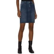 Jen7 Womens Patch Pocket Jean Pencil Skirt Wisteria Broken Twill 12