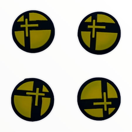 JenDore Black & Yellow Smash 4Pcs Silicone Thumb Grip Caps for Nintendo Switch
