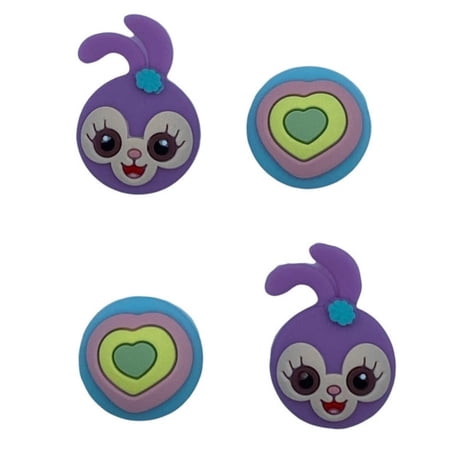 JenDore Purple Cartoon Anime 4Pcs Paw Silicone Thumb Grip Caps for Nintendo Switch