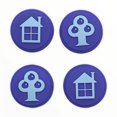 thumbnail image 1 of JenDore Purple Tree & House 4Pcs Silicone Thumb Grip Caps for Nintendo Switch, 1 of 1