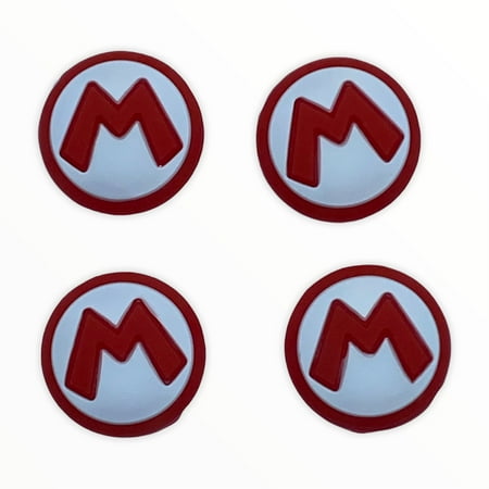 JenDore Red Letter M 4Pcs Silicone Thumb Grip Caps for Nintendo Switch