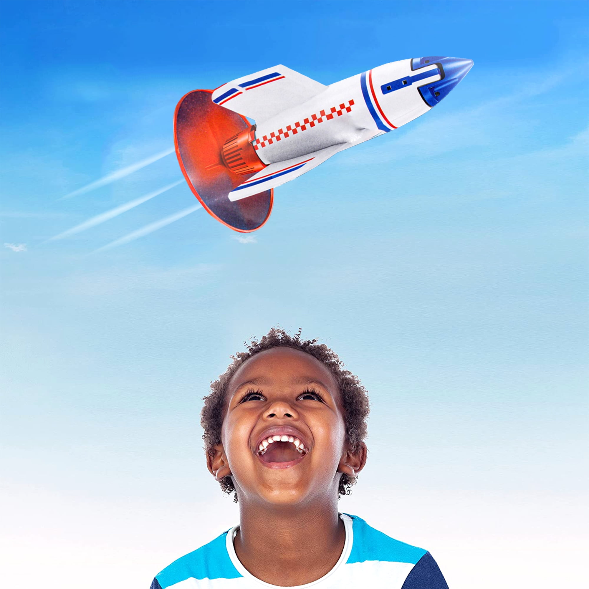 JenZem, Air Rocket Launcher Toy, Light up Air Rockets for Kids to