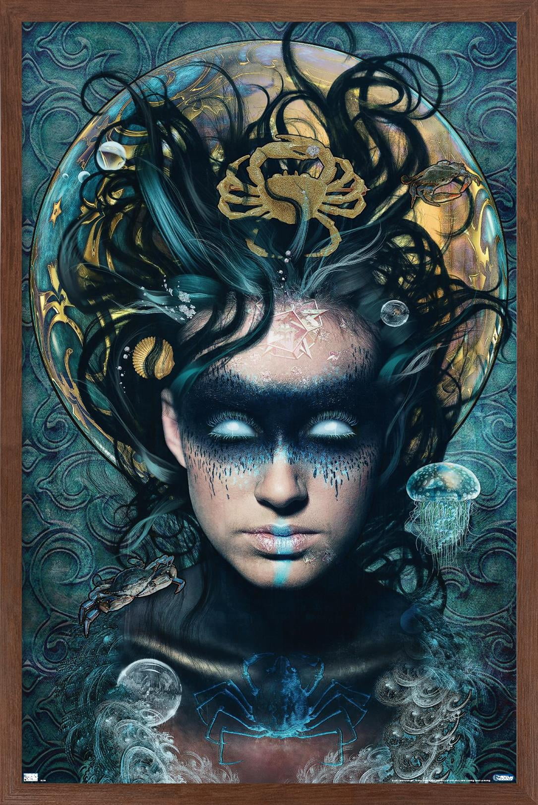Jena DellaGrottaglia: Cosmic Zodiac - Cancer Wall Poster, 14.725" x 22.375" Framed