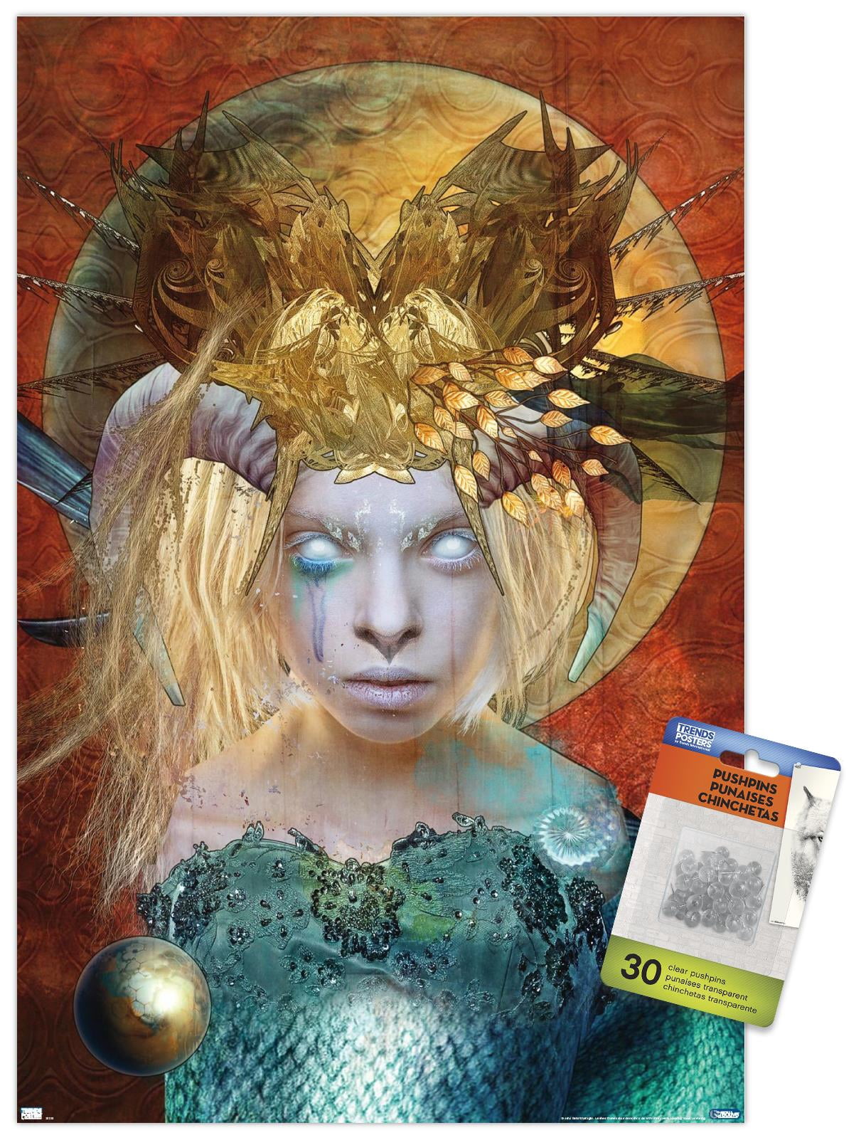 Jena DellaGrottaglia: Cosmic Zodiac - Capricorn Wall Poster with Push Pins, 14.725" x 22.375"